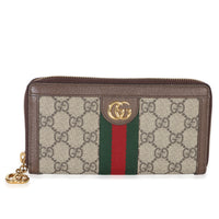 Gucci Beige Ebony GG Canvas Ophidia Zip Around Wallet Wallet id