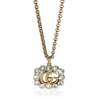 Gucci Gold Plated  Crystal Double G Pendant fv