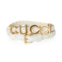 Gucci Gold Plated  Logo Braided Leather Choker Necklace fv