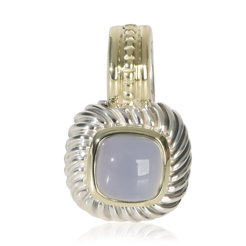 David Yurman Yellow Gold & Sterling Silver Chalcedony Albion Pendant fv