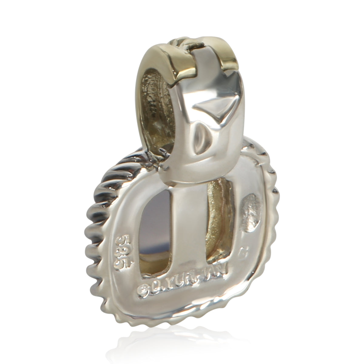 David Yurman Yellow Gold & Sterling Silver Chalcedony Albion Pendant pv
