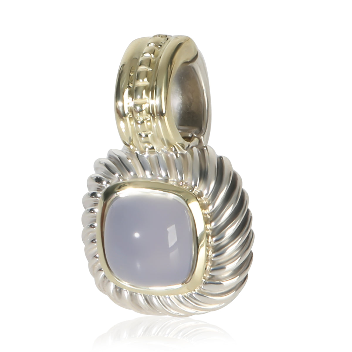 David Yurman Yellow Gold & Sterling Silver Chalcedony Albion Pendant sv