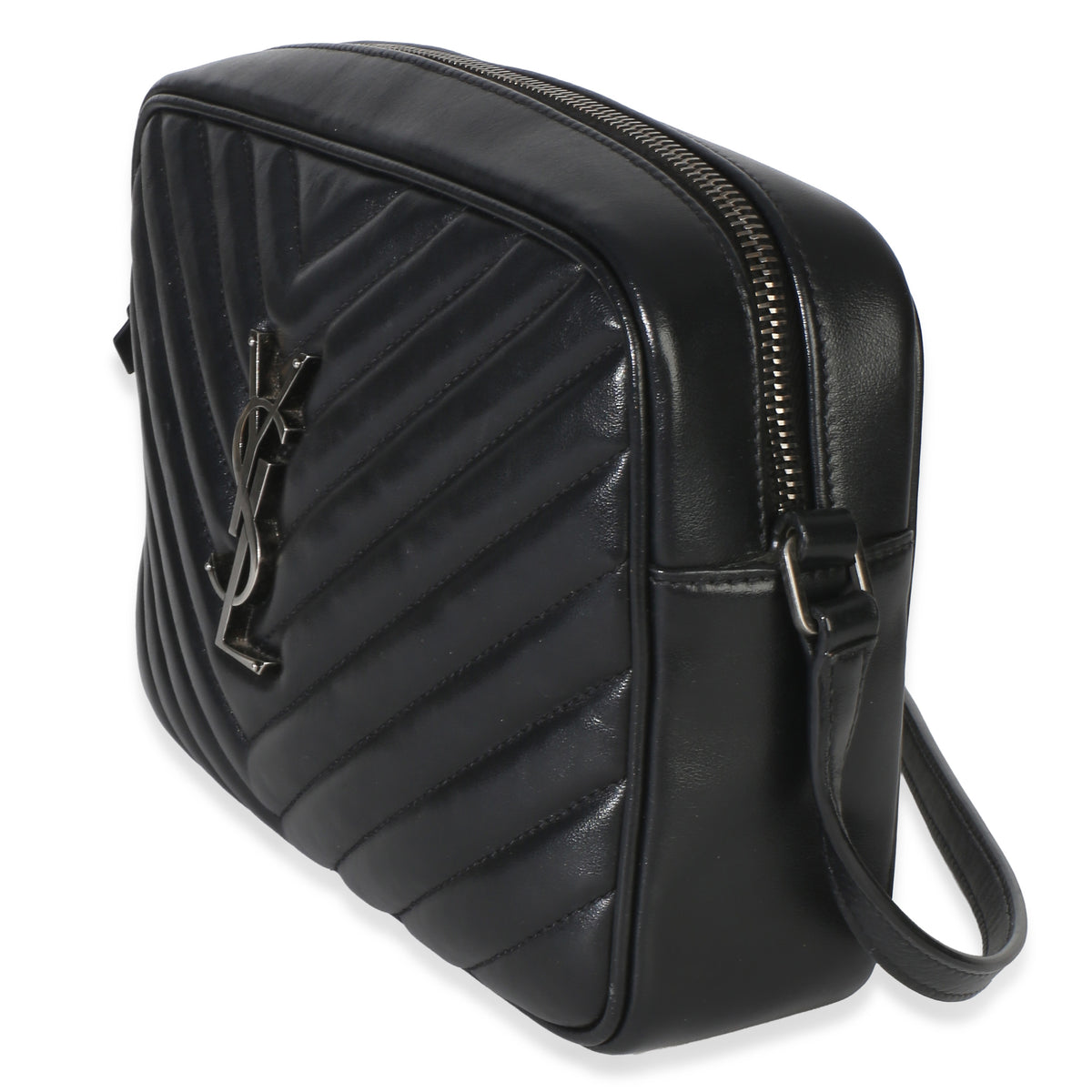 Saint Laurent Black Matelasse Calfskin Lou Camera Bag Handbag 2