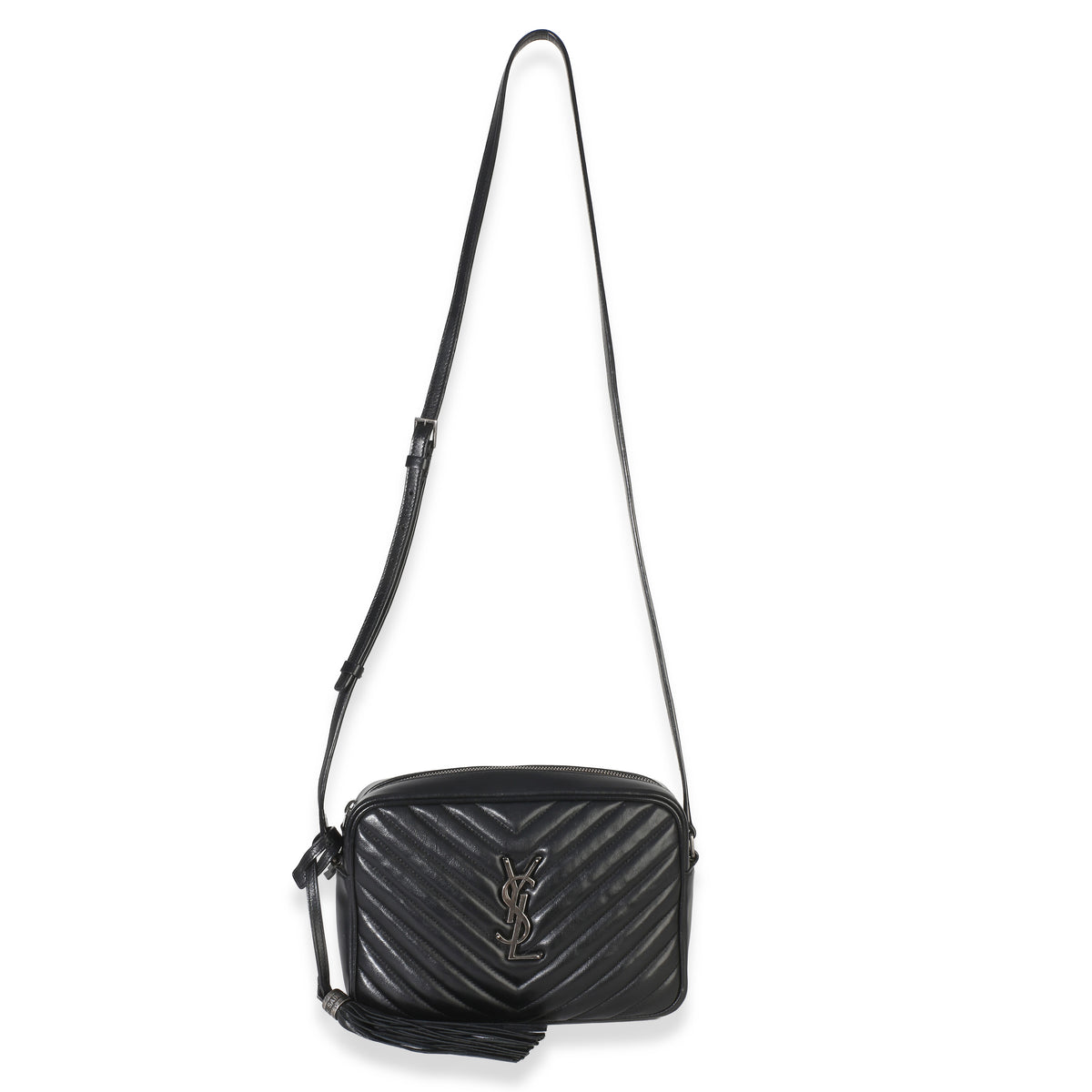 Saint Laurent Black Matelasse Calfskin Lou Camera Bag Handbag 8
