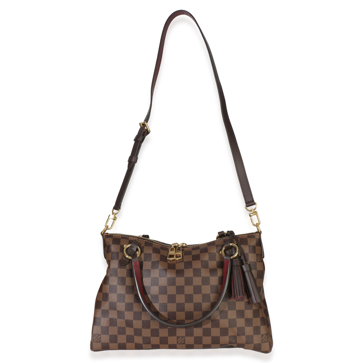 Louis Vuitton Burgundy Damier Ebene Canvas Lymington Bag Handbag 8