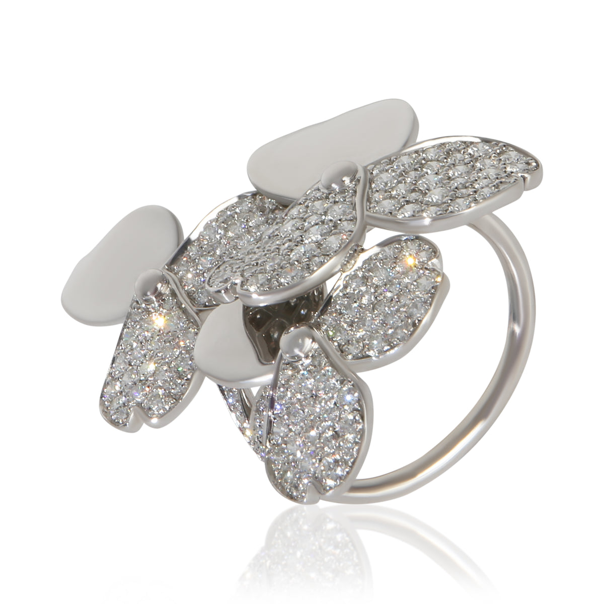 Tiffany & Co. Platinum Diamond Paper Flowers Ring bv
