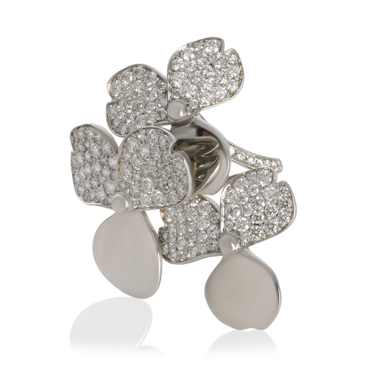 Tiffany & Co. Platinum Diamond Paper Flowers Ring fv