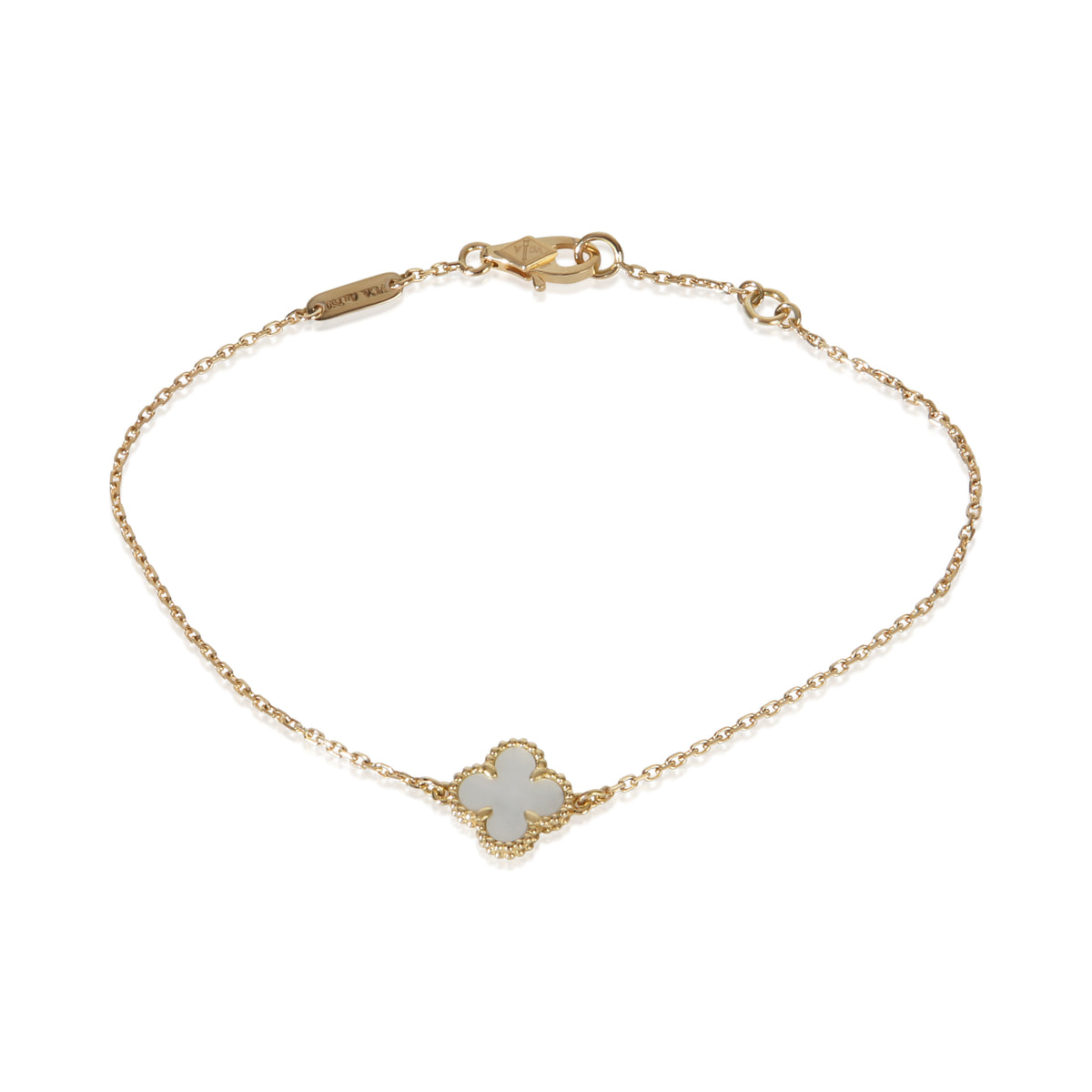 Van Cleef & Arpels Yellow Gold Mother Of Pearl Sweet Alhambra Bracelet fv