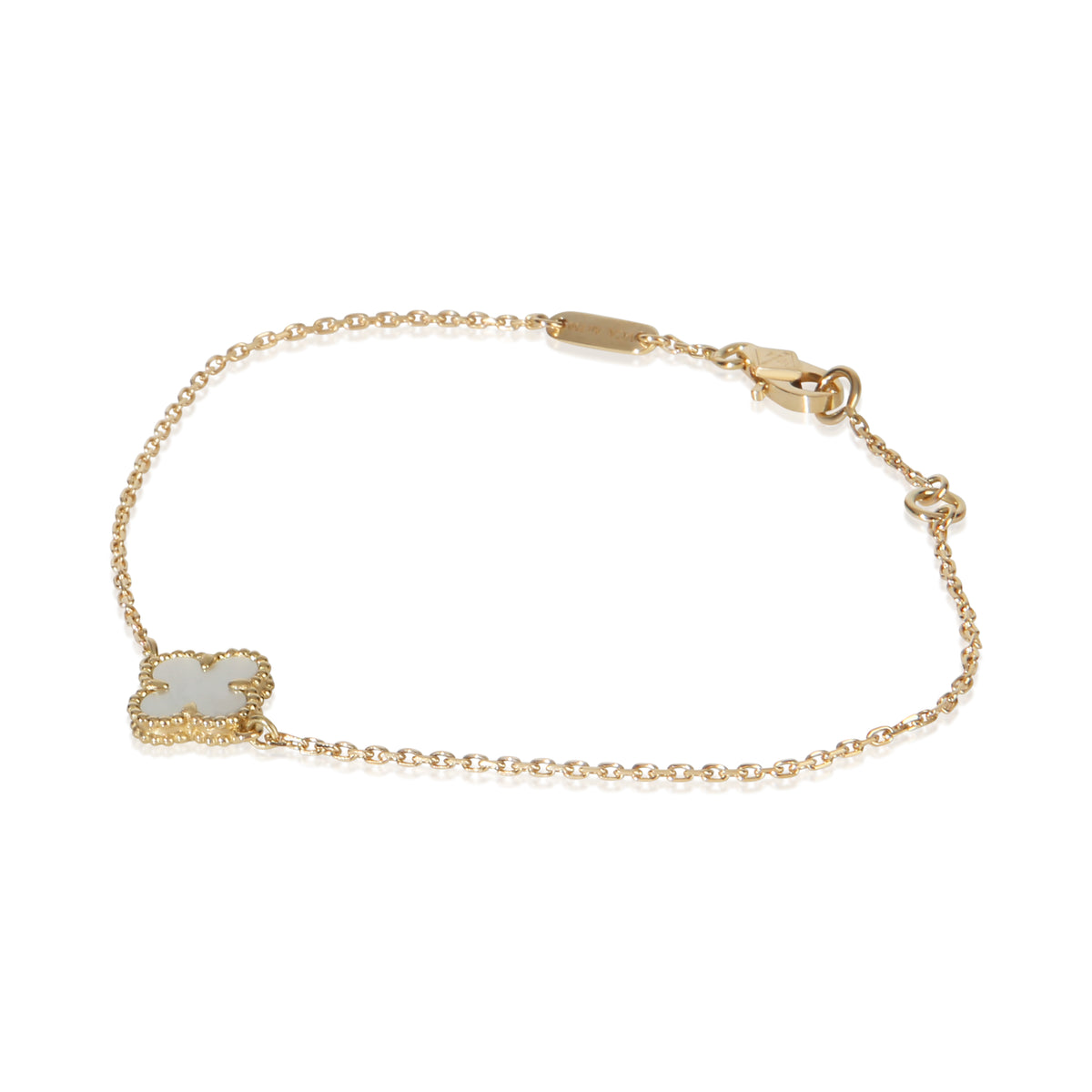 Van Cleef & Arpels Yellow Gold Mother Of Pearl Sweet Alhambra Bracelet sv