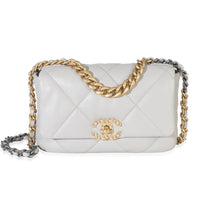 Chanel Grey Quilted Lambskin Small  19 Flap Bag Handbag id