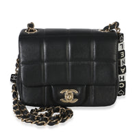 Chanel Black Quilted Lambskin Resin Crystal Square Monacoco Mini Flap Bag Handbag id