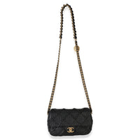 Chanel Black Pleated Lambskin Mini Soul Flap Bag Handbag 8