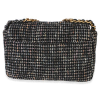 Chanel Black Multicolor Tweed Quilted Medium  19 Flap Bag Handbag 4
