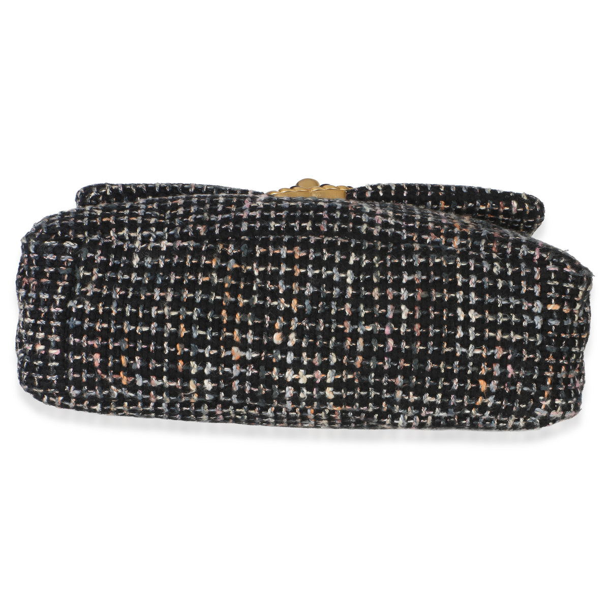 Chanel Black Multicolor Tweed Quilted Medium  19 Flap Bag Handbag 5