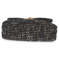 Chanel Black Multicolor Tweed Quilted Medium  19 Flap Bag Handbag 5