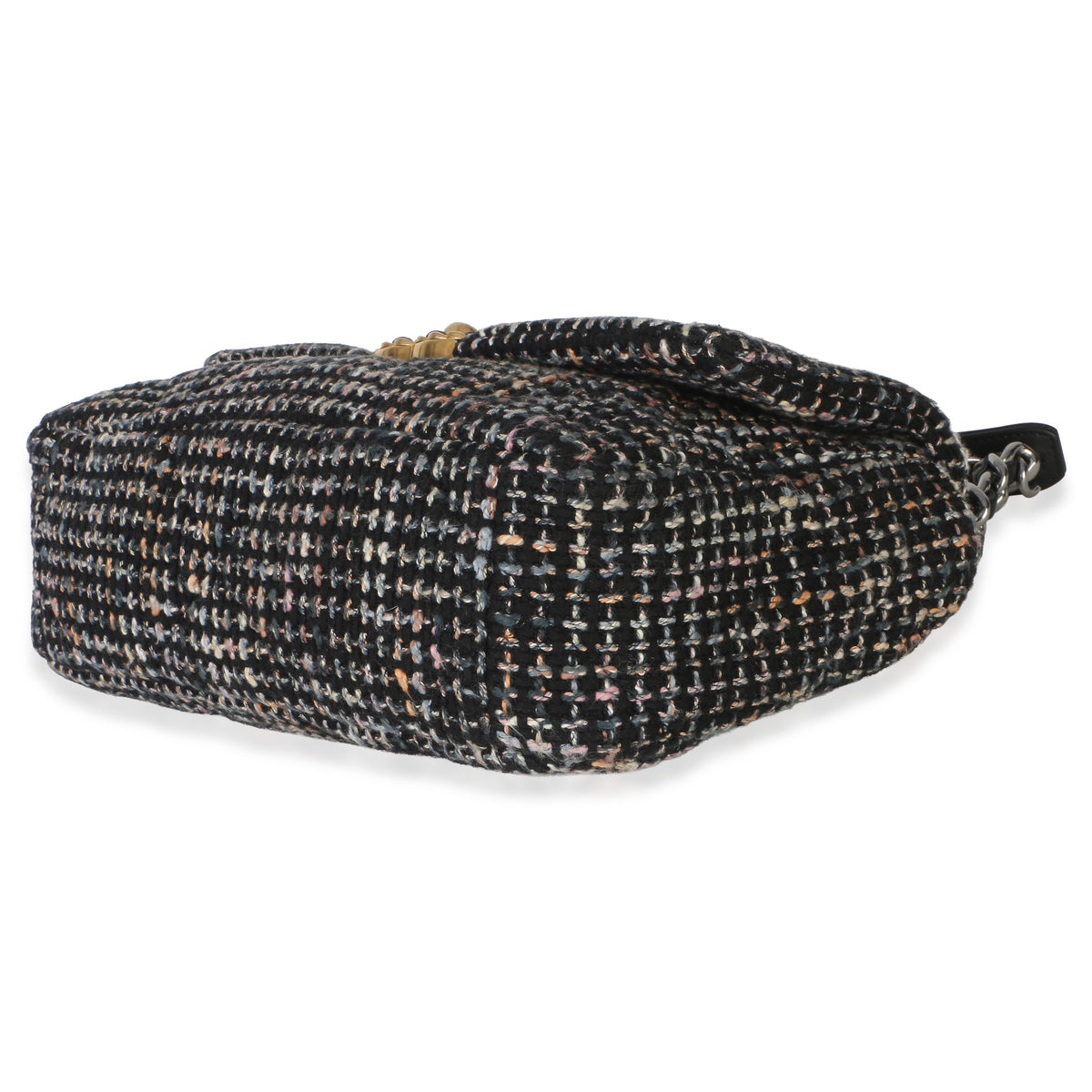 Chanel Black Multicolor Tweed Quilted Medium  19 Flap Bag Handbag 6