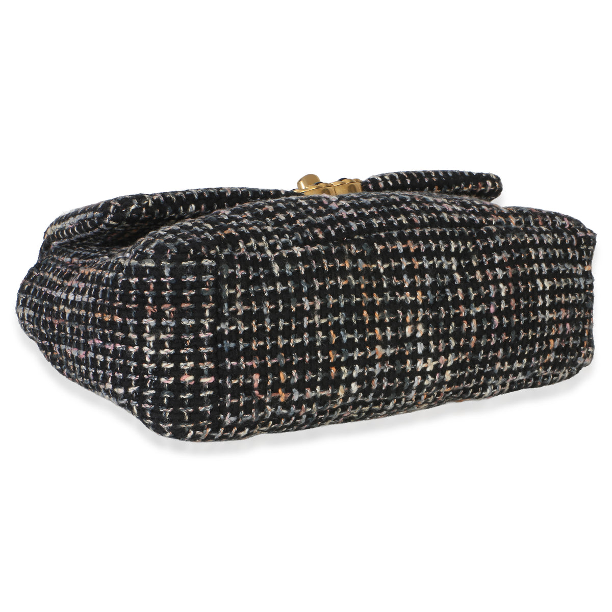 Chanel Black Multicolor Tweed Quilted Medium  19 Flap Bag Handbag 7