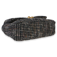 Chanel Black Multicolor Tweed Quilted Medium  19 Flap Bag Handbag 7