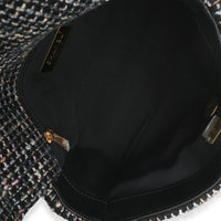 Chanel Black Multicolor Tweed Quilted Medium  19 Flap Bag Handbag 9
