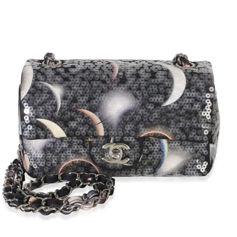 Chanel Black Moon Sequin Rectangular Mini Flap Bag Handbag id