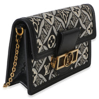 Louis Vuitton Black Blue Jacquard Since 1854 Dauphine Chain Wallet Handbag 3