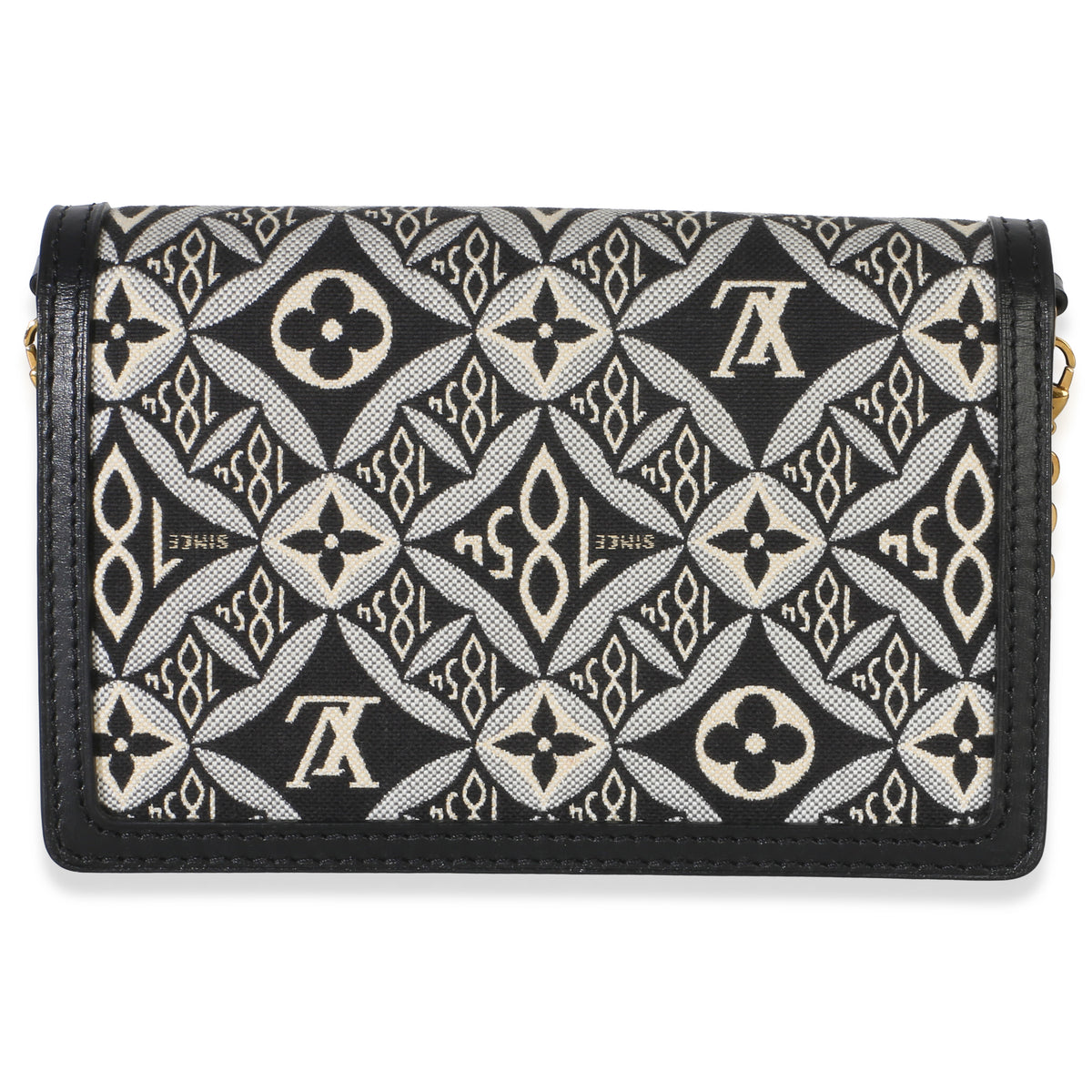 Louis Vuitton Black Blue Jacquard Since 1854 Dauphine Chain Wallet Handbag 4