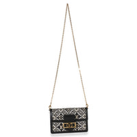 Louis Vuitton Black Blue Jacquard Since 1854 Dauphine Chain Wallet Handbag 8