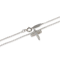 Tiffany & Co. Platinum Diamond Mini Cross Pendant sv