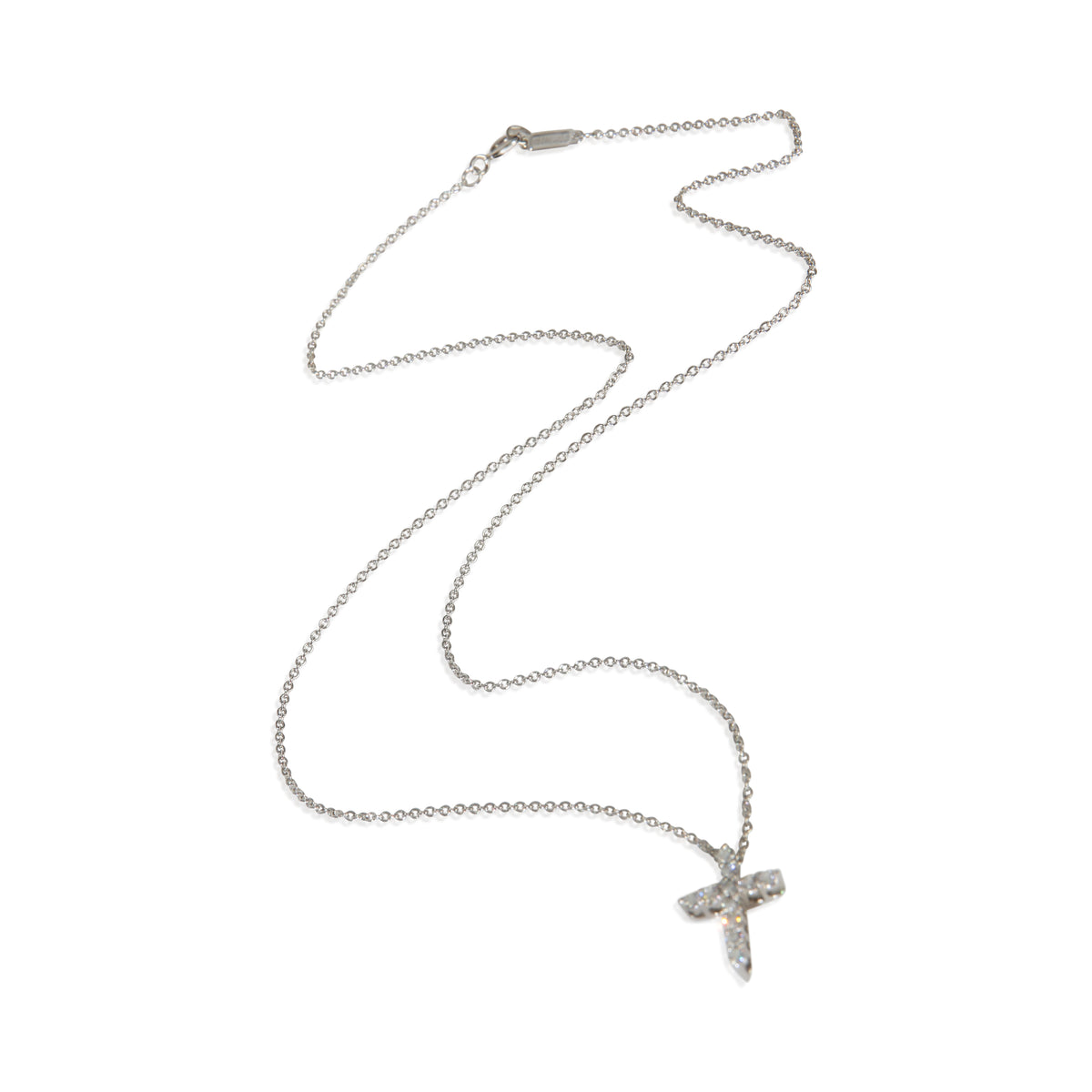 Tiffany & Co. Platinum Diamond Mini Cross Pendant pv