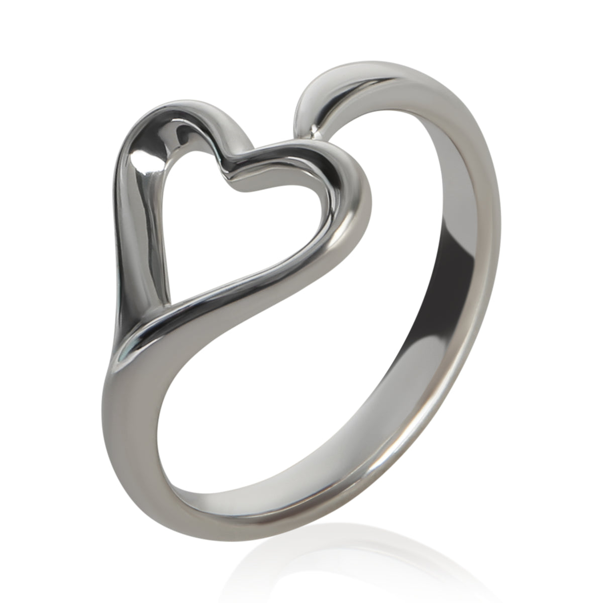 Tiffany & Co. Sterling Silver  Elsa Peretti Open Heart Ring bv