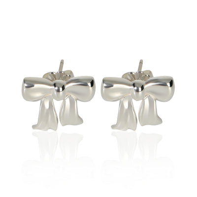 Tiffany & Co. Sterling Silver  Vintage Bow Earrings fv