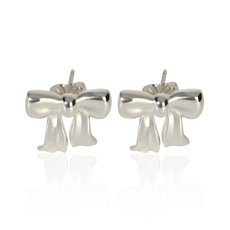 Tiffany & Co. Sterling Silver  Vintage Bow Earrings fv
