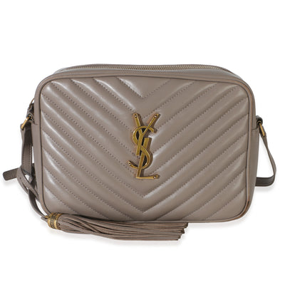 Saint Laurent Taupe Matelasse Calfskin Monogram Lou Camera Bag Handbag id