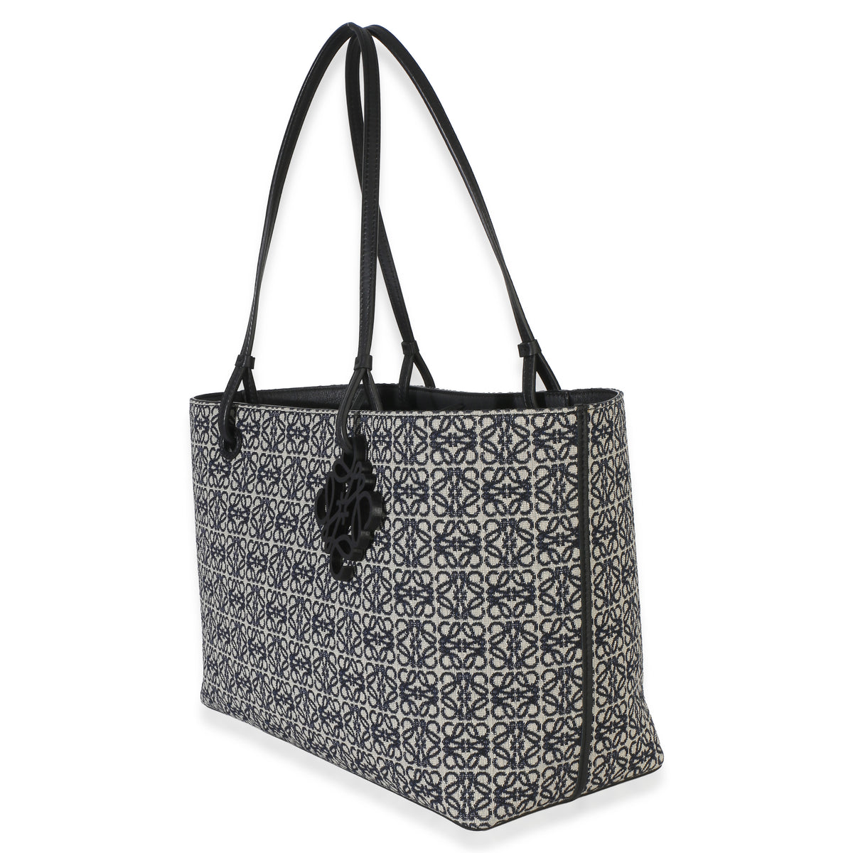 Loewe Navy Black Jacquard Anagram East West Tote Handbag 2