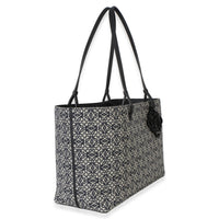 Loewe Navy Black Jacquard Anagram East West Tote Handbag 3