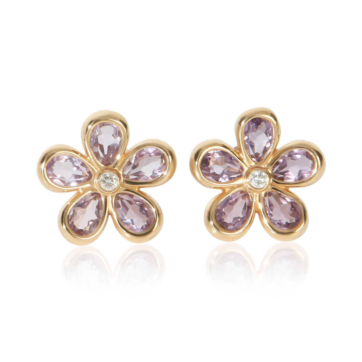 Tiffany & Co. Rose Gold Amethyst and Diamond Sparklers Flower Earrings fv