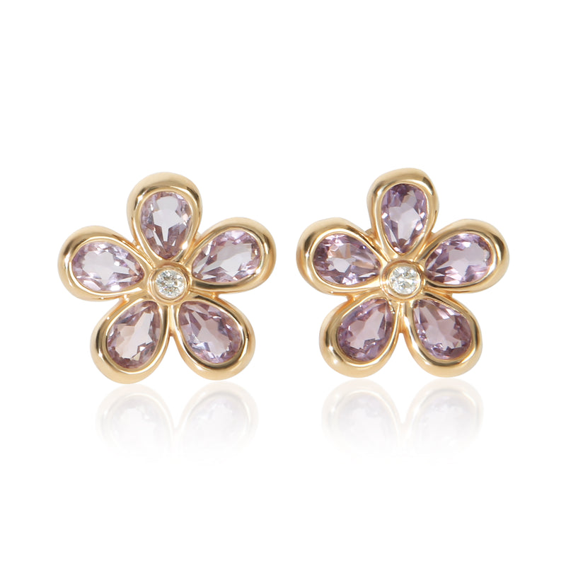 Tiffany & Co. Rose Gold Amethyst and Diamond Sparklers Flower Earrings fv