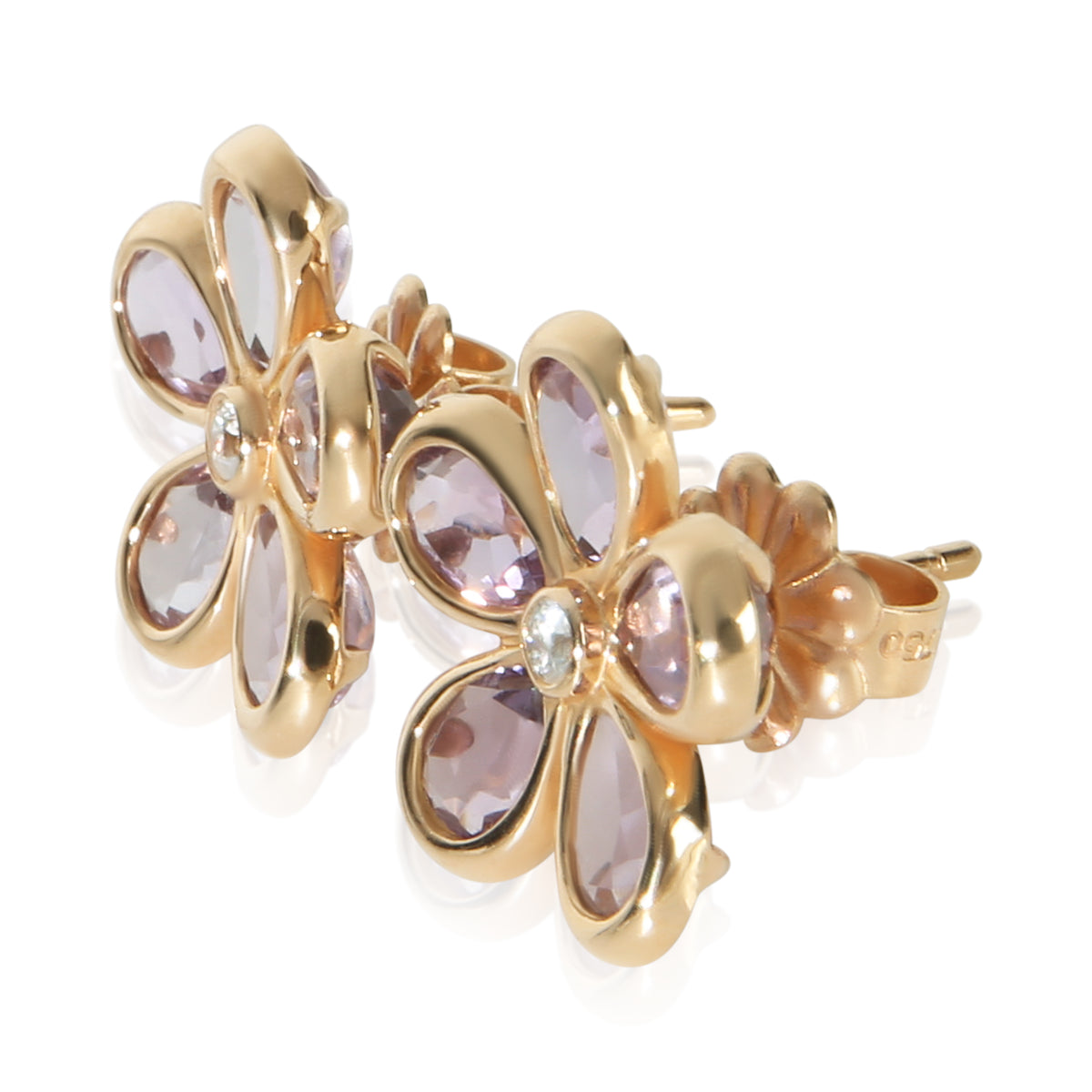 Tiffany & Co. Rose Gold Amethyst and Diamond Sparklers Flower Earrings sv