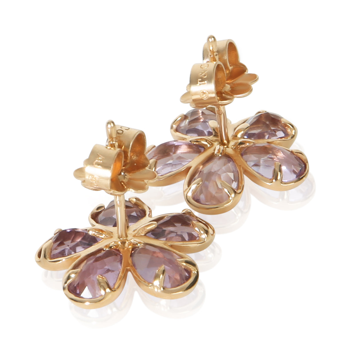Tiffany & Co. Rose Gold Amethyst and Diamond Sparklers Flower Earrings pv