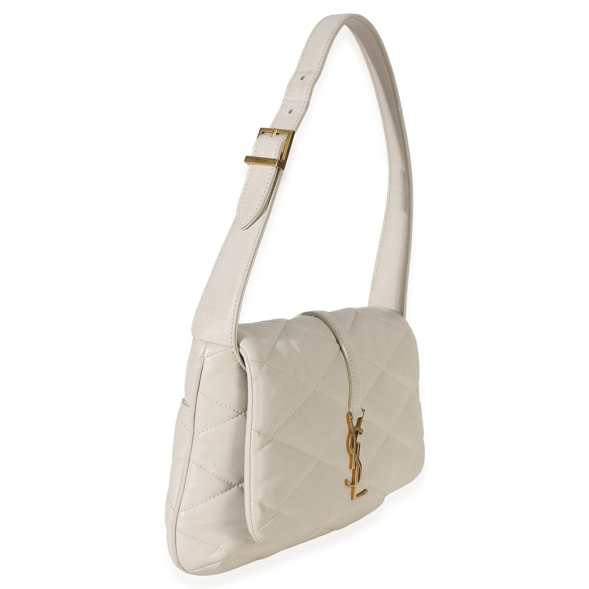 Saint Laurent Crema Soft Diamond Quilted Lambskin Le 5 a 7 Shoulder Flap Bag Handbag 3