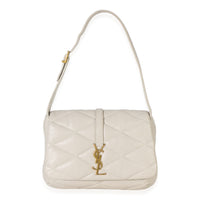 Saint Laurent Crema Soft Diamond Quilted Lambskin Le 5 a 7 Shoulder Flap Bag Handbag fv
