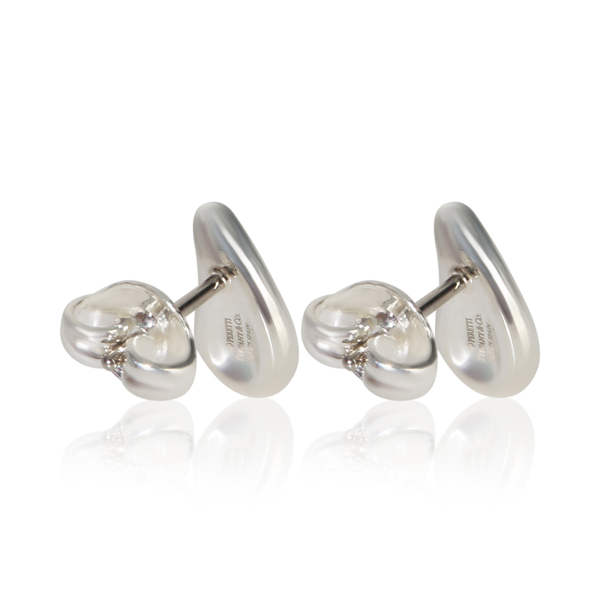 Tiffany & Co. Sterling Silver  Elsa Peretti Teardrop Earrings pv