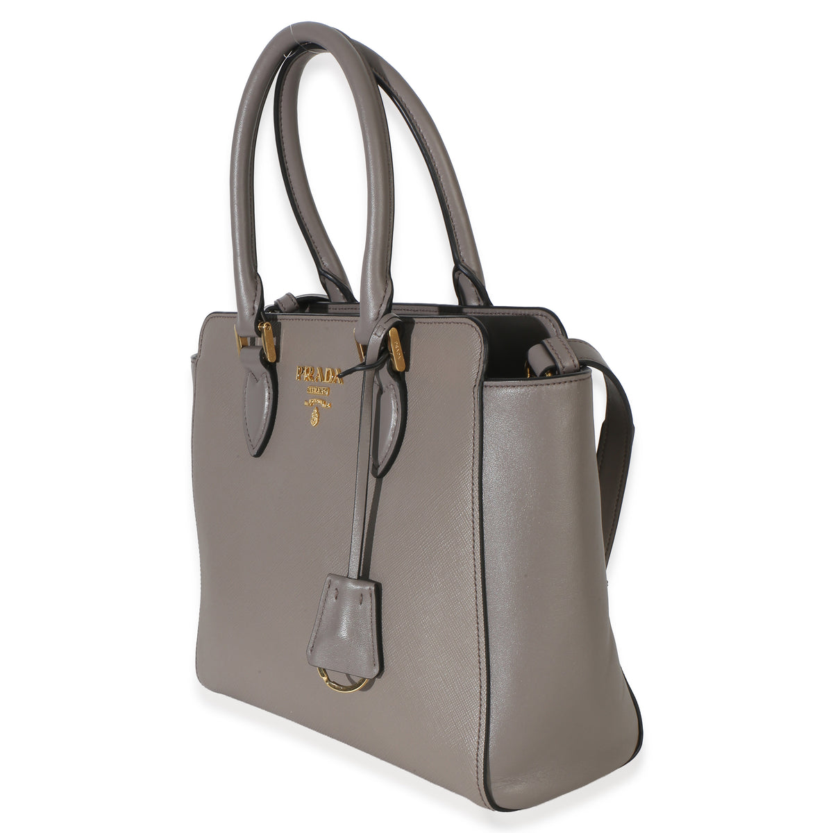 Prada Argilla Saffiano Soft Calfskin Small Top Handle Tote Handbag 2
