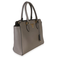 Prada Argilla Saffiano Soft Calfskin Small Top Handle Tote Handbag 3