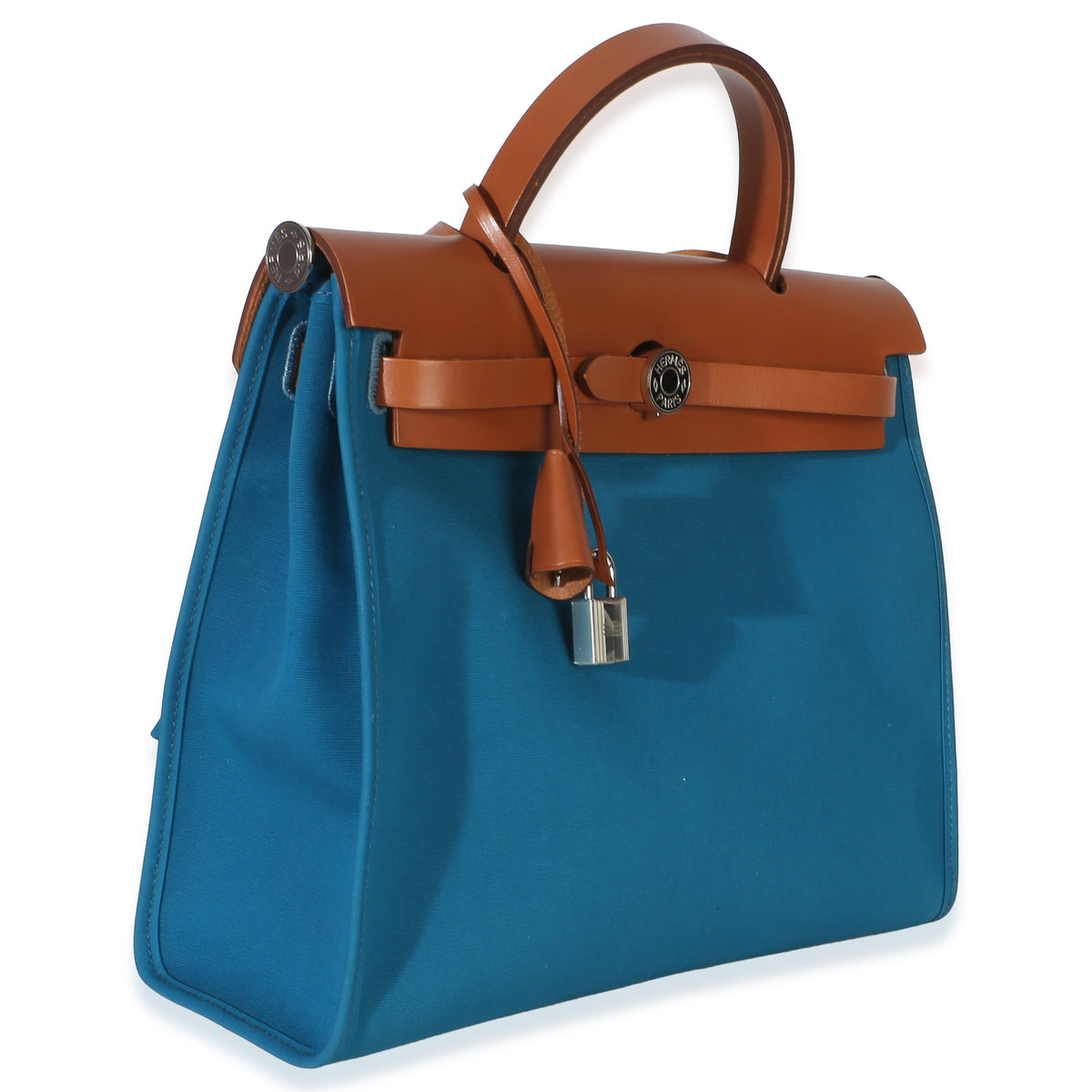 Hermès Bleu Izimir Toile Vache Hunter Herbag Zip 31 PHW Handbag 3
