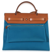 Hermès Bleu Izimir Toile Vache Hunter Herbag Zip 31 PHW Handbag 4