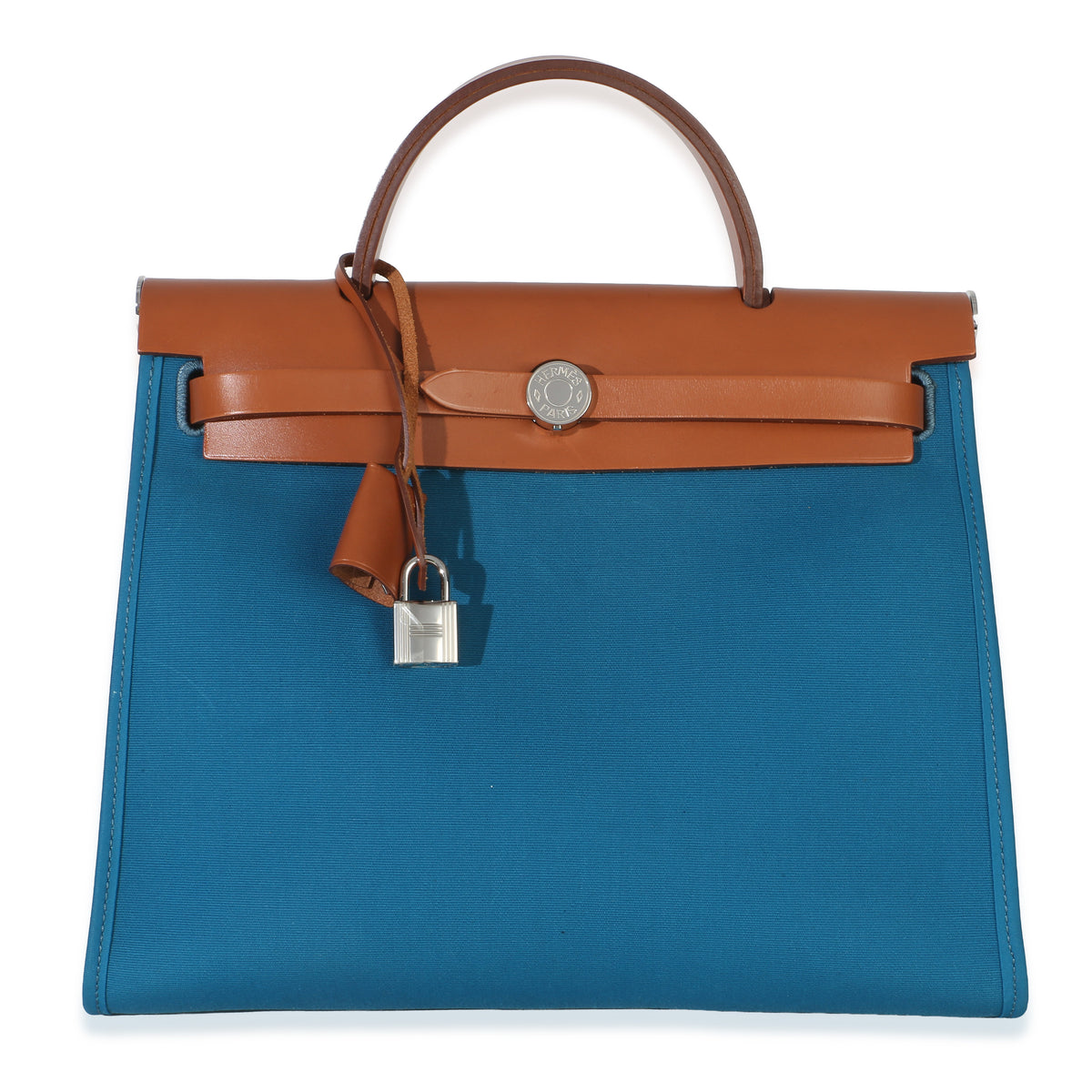 Hermès Bleu Izimir Toile Vache Hunter Herbag Zip 31 PM PHW Handbag id