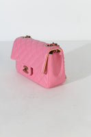 Chanel Pink Quilted Lambskin Rainbow Mini Rectangular Flap Bag Handbag id