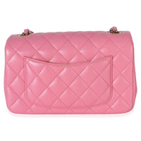Chanel Pink Quilted Lambskin Rainbow Mini Rectangular Flap Bag Handbag 3