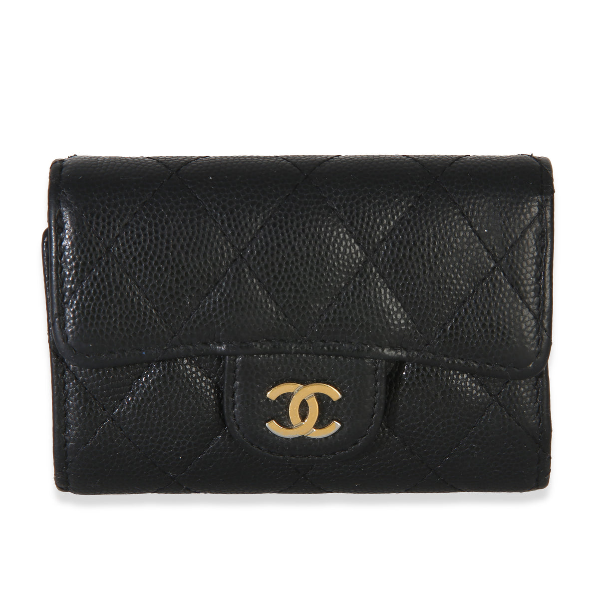 Chanel Black Quilted Caviar Classic Key Holder id
